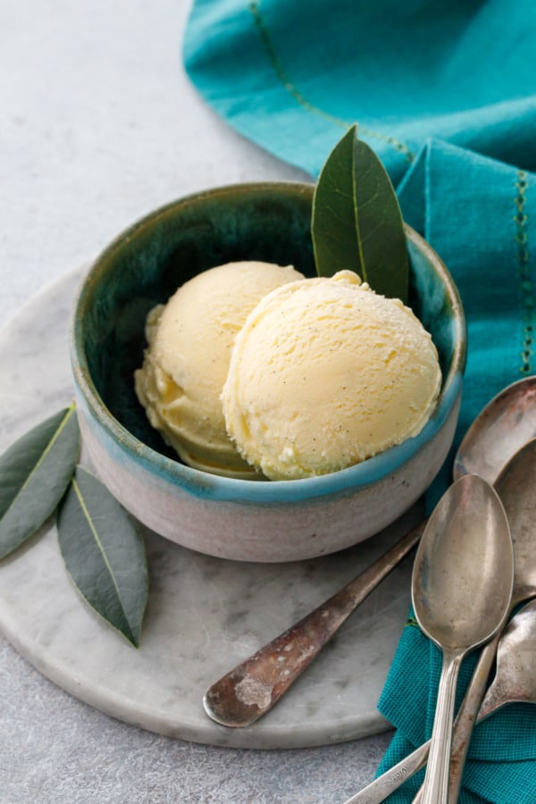 Fresh Bay Leaf and Vanilla Bean Ice Cream