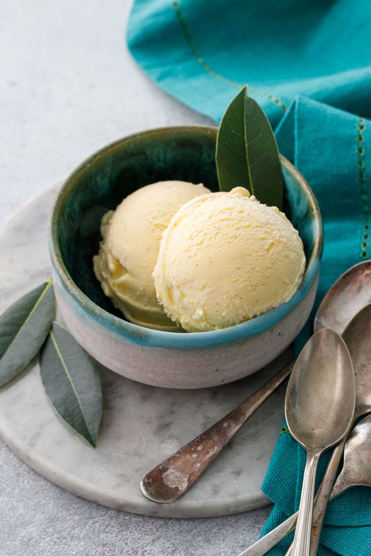 Fresh Bay Leaf and Vanilla Bean Ice Cream Love and Olive Oil