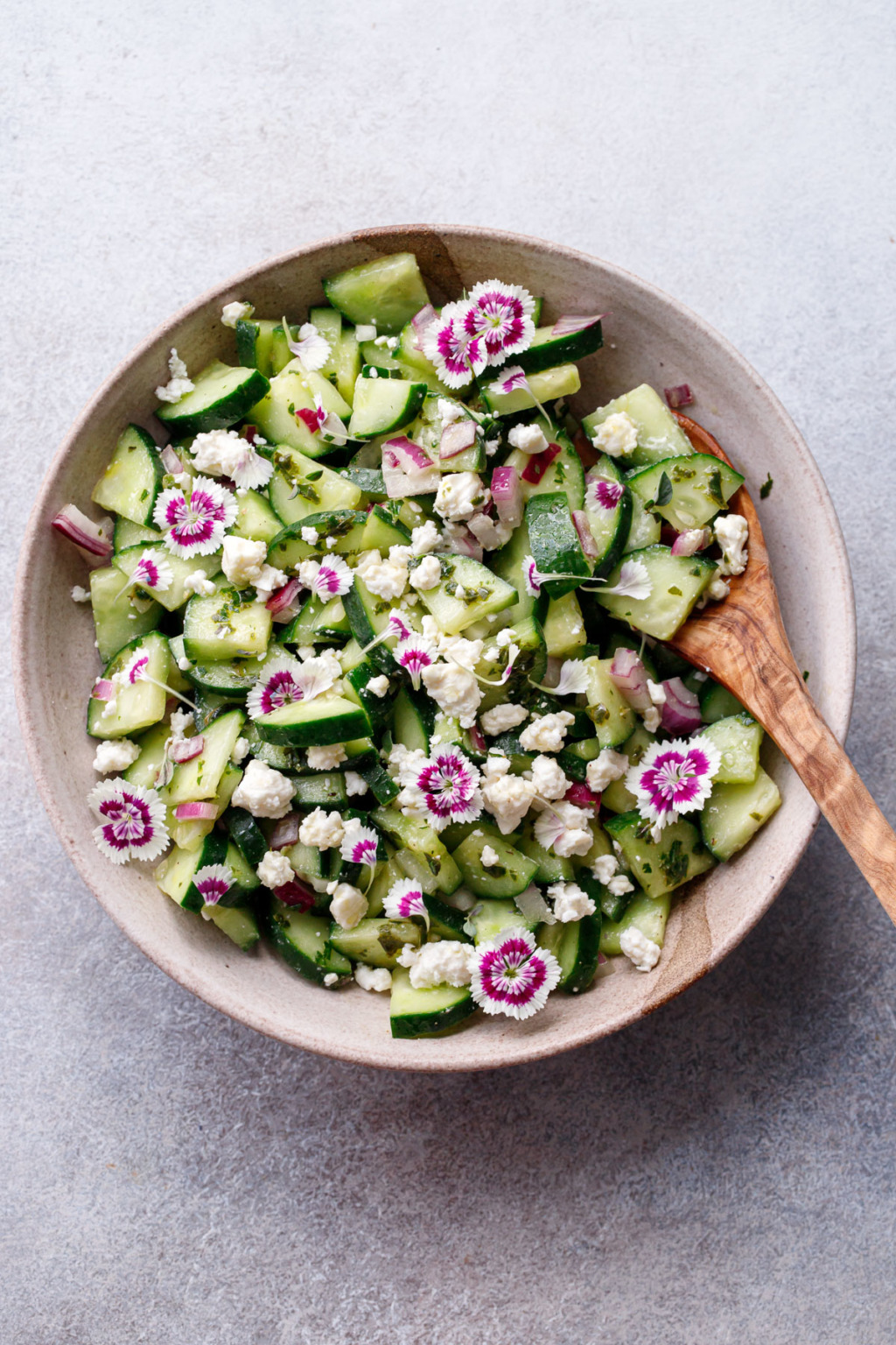 Cucumber & Feta Salad with Herb Vinaigrette Love and Olive Oil