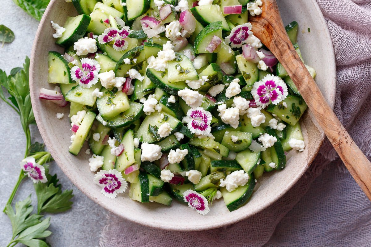 Cucumber & Feta Salad with Herb Vinaigrette