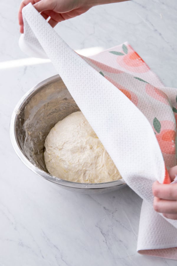 Cover with a clean towel and let dough rise for 5-6 hours.