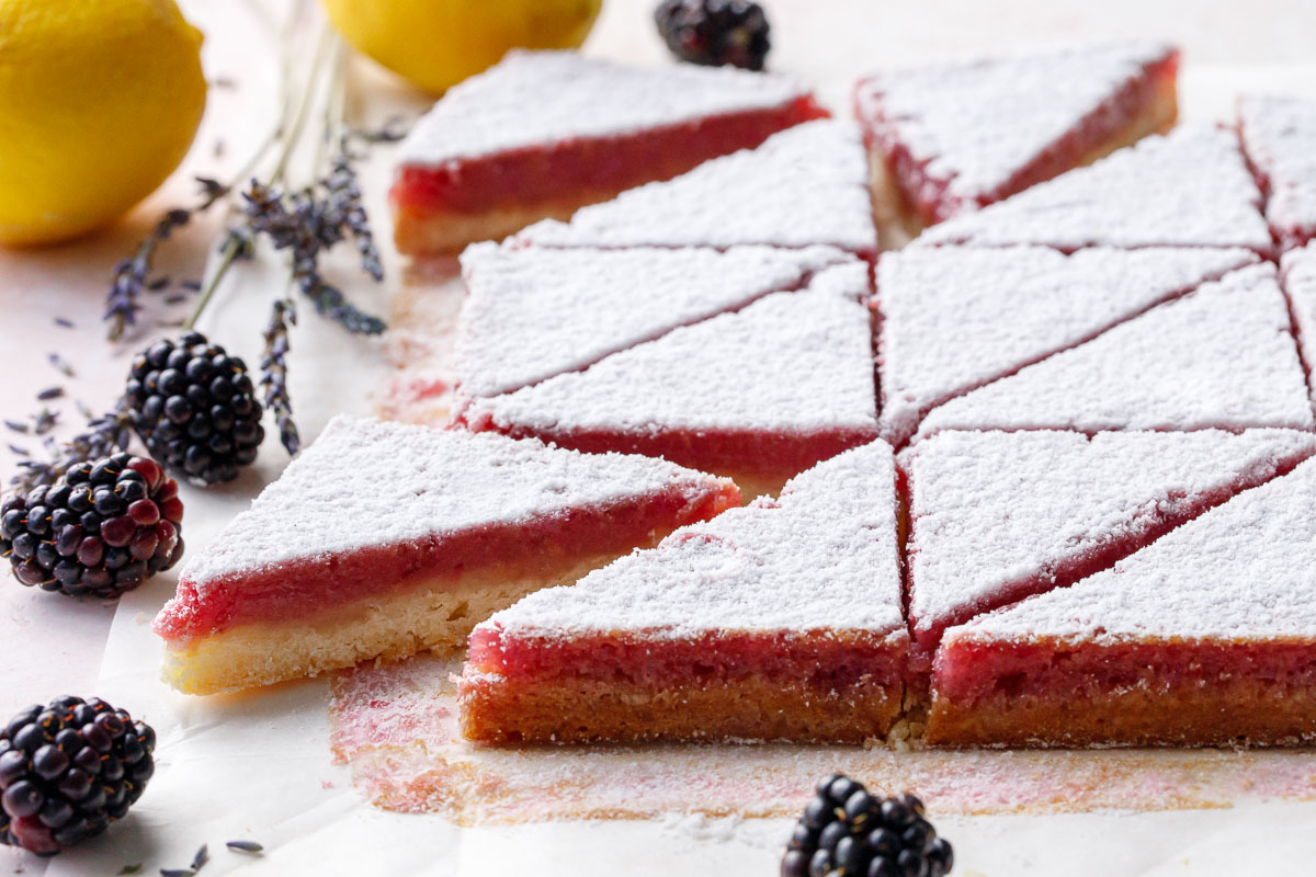 Blackberry Lavender Lemon Bars