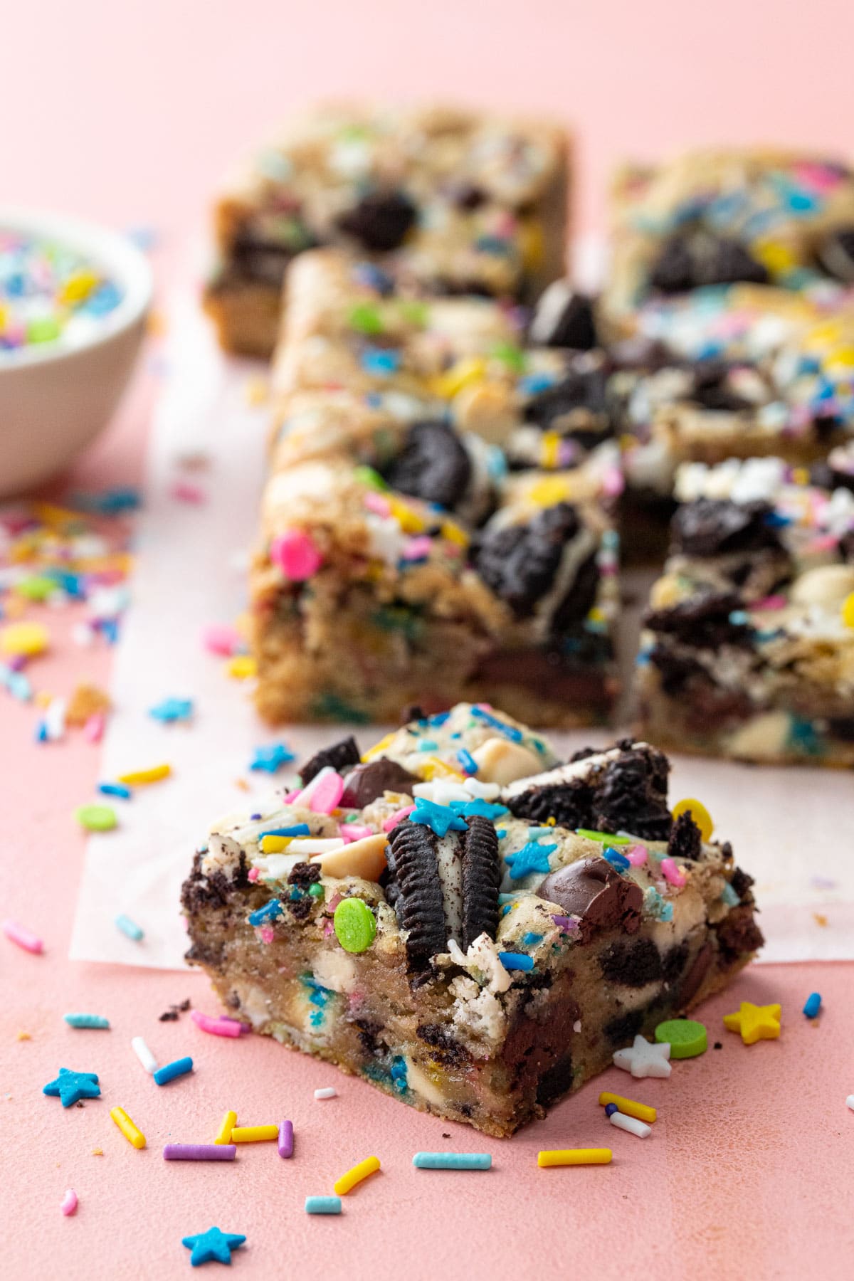 Sprinkle Party Blondies | Love and Olive Oil