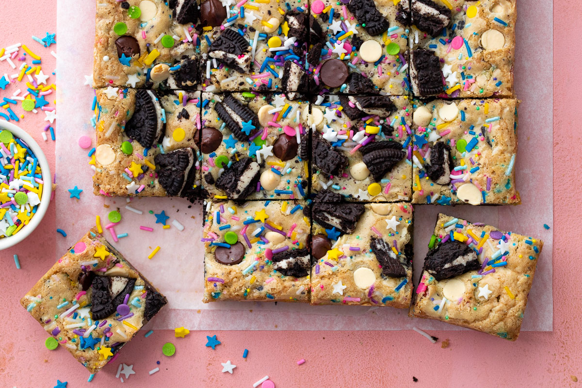 Sprinkle Party Blondies | Love and Olive Oil