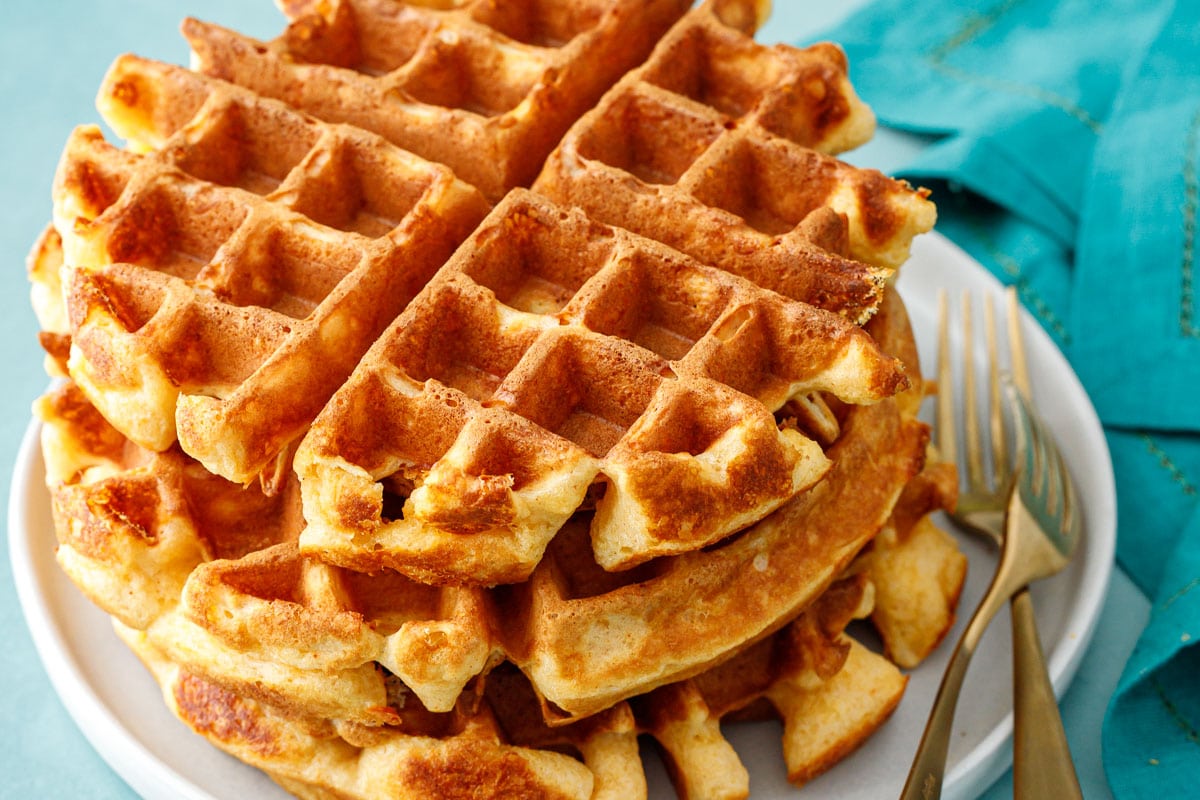 Fluffiest, Crispiest Belgian Waffles Recipe - Dinner, then Dessert