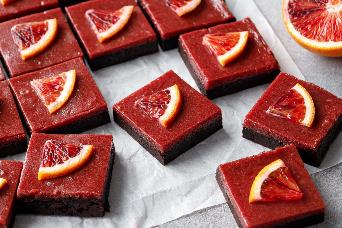 Blood Orange Curd Brownies