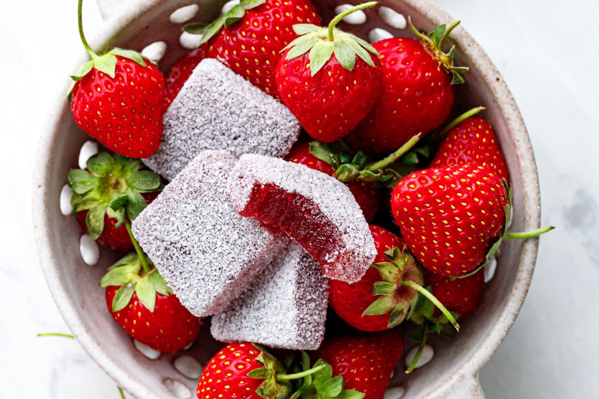 Homemade Sour Strawberry Gummies