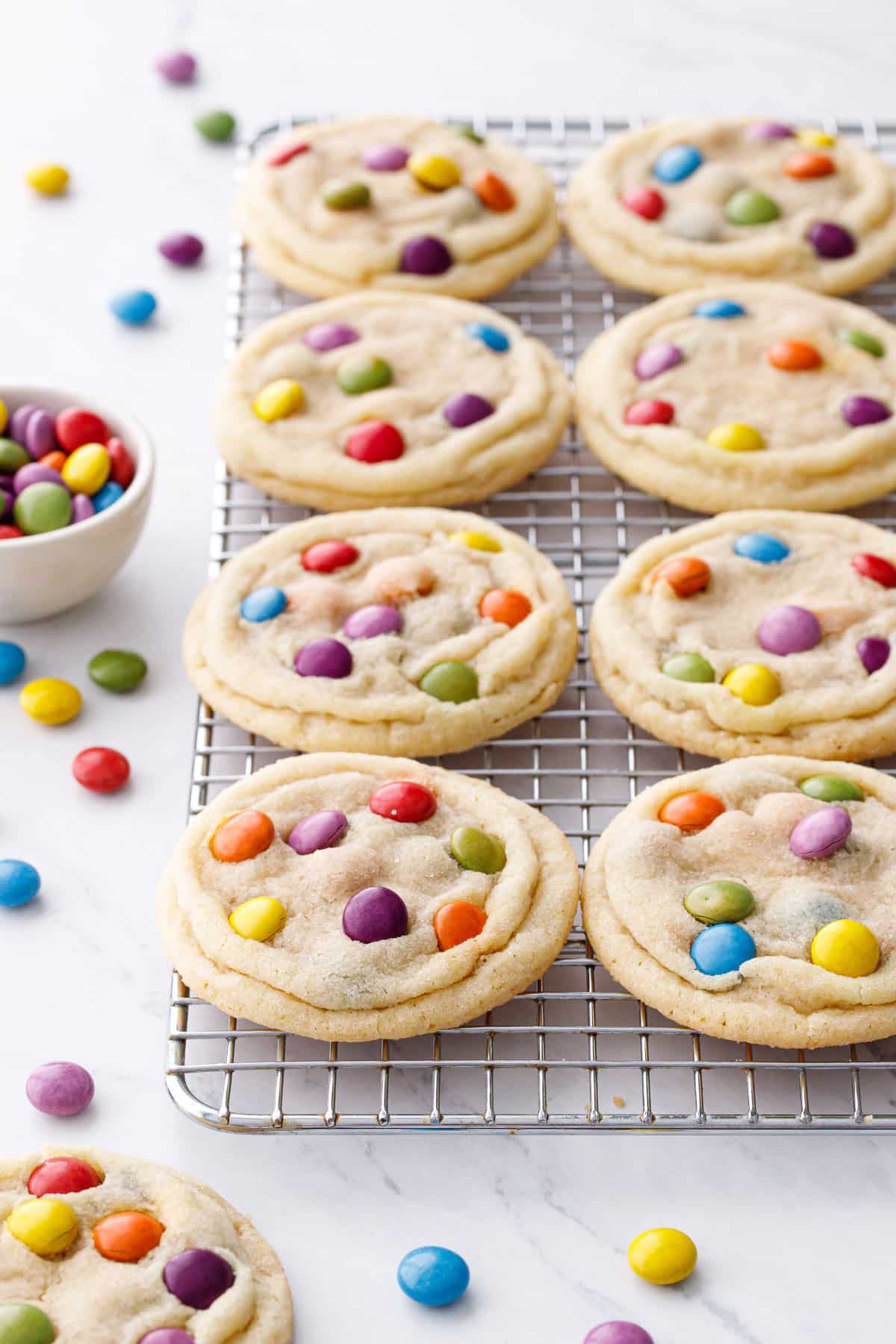 Thin and Crispy M&M Sugar Cookies