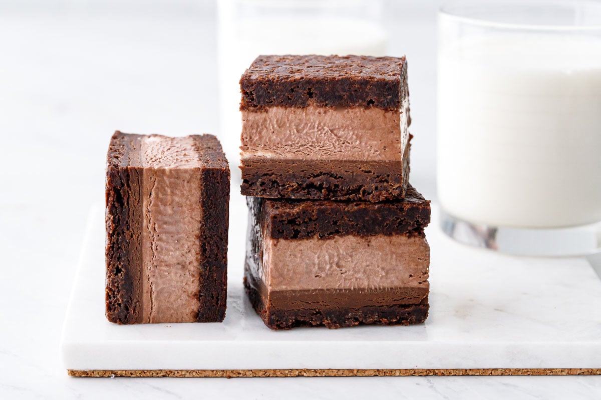 Malted Fudge Brownie Ice Cream Sandwiches