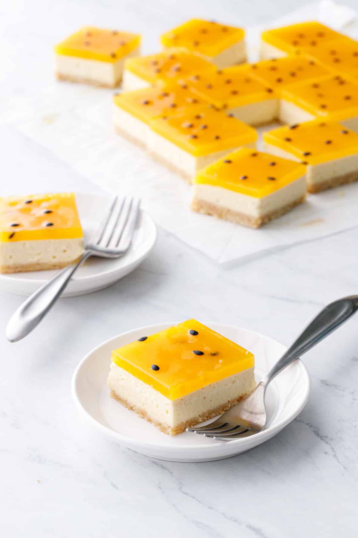 Passionfruit Cheesecake Bars Love and Olive Oil