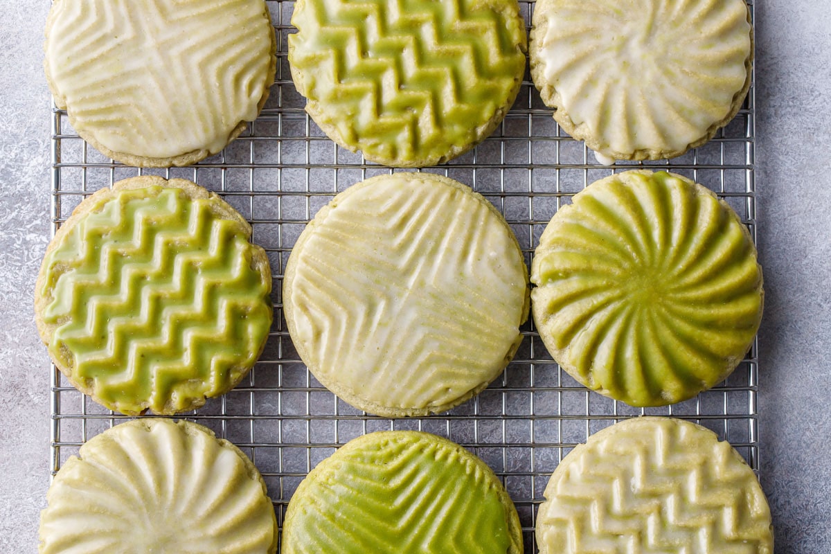 Glazed Matcha Sugar Cookies