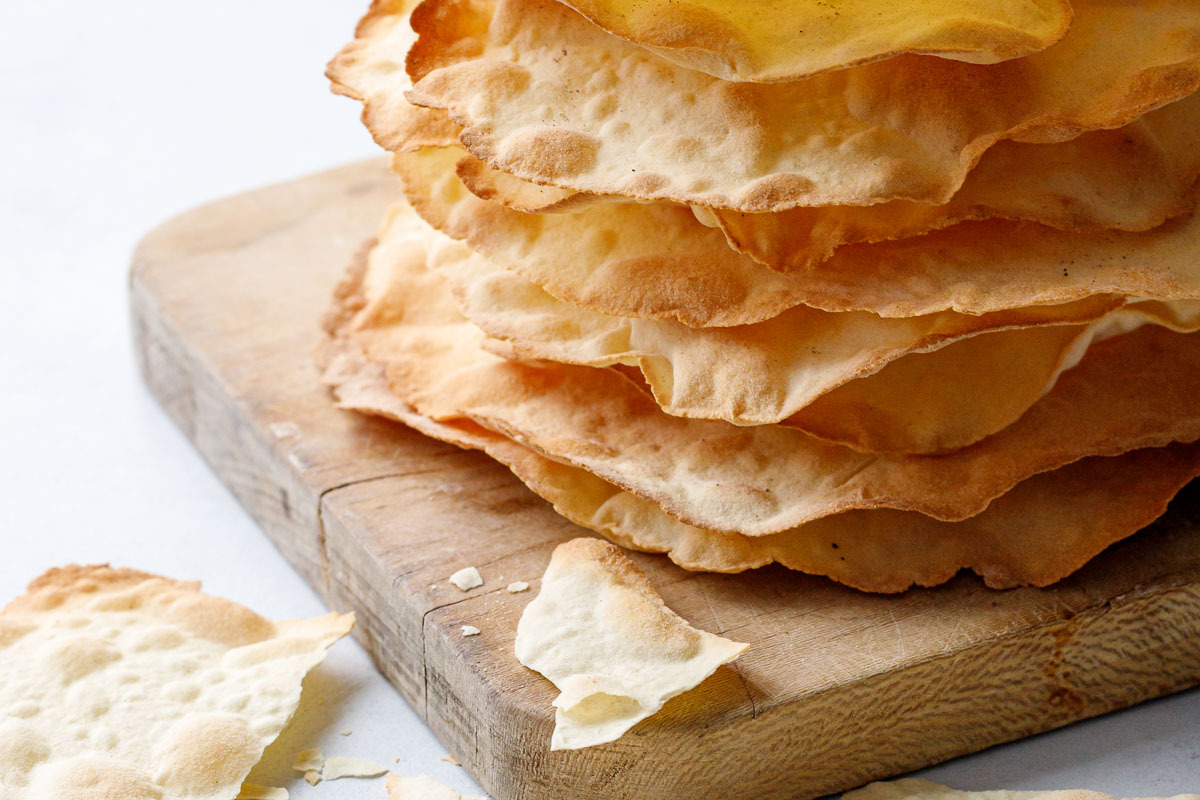 Sourdough Semolina Parchment Crackers