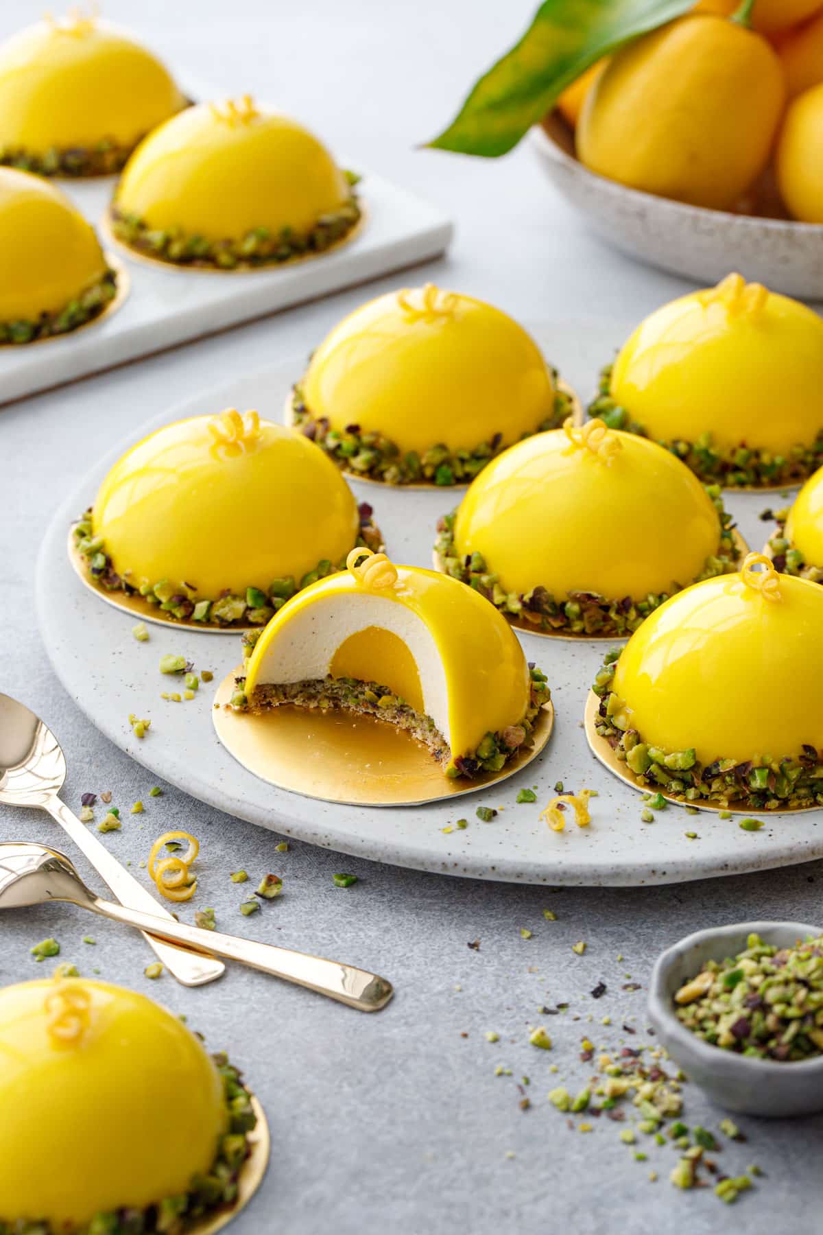 Pistachio & Lemon Mousse Cakes Recipe [Food Finds]
