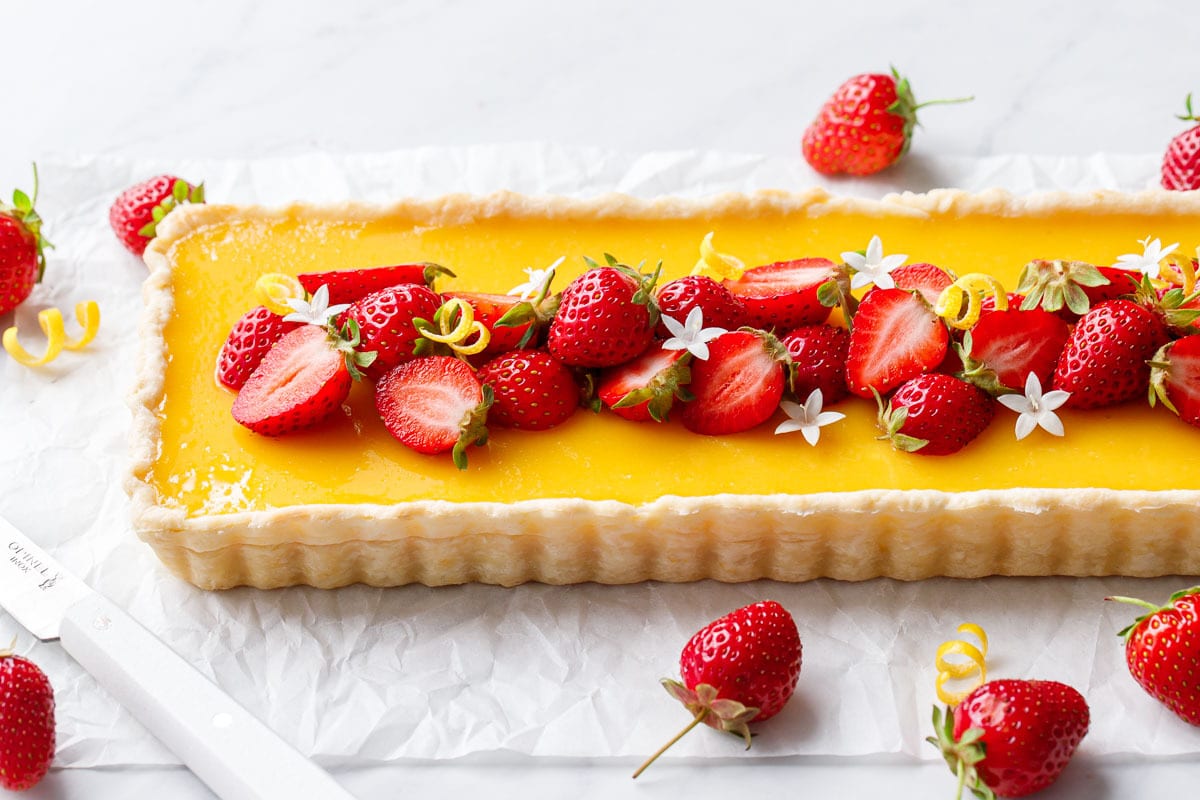 Strawberry Meyer Lemon Tart