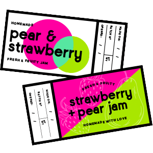Strawberry Pear Jam Label