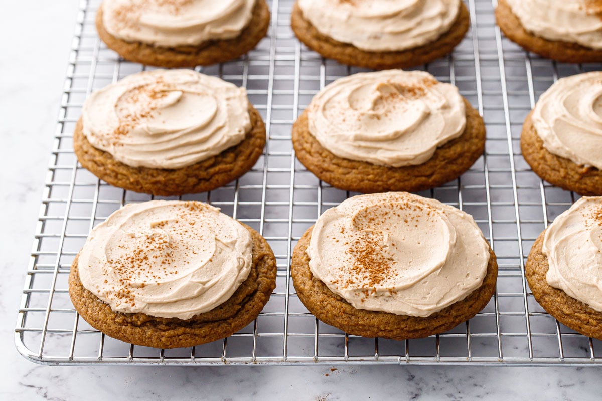 Caramel Pumpkin Cookies with Salted Caramel Frosting