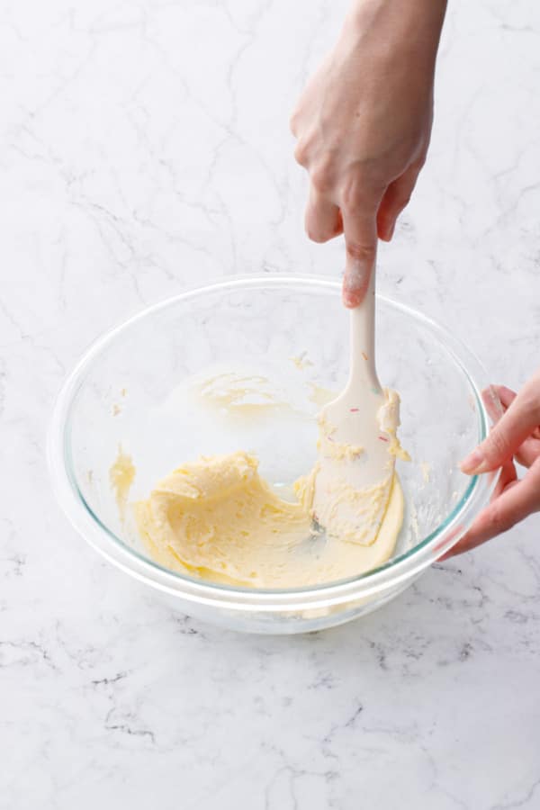 Texture of sugar and butter when fully mixed together.