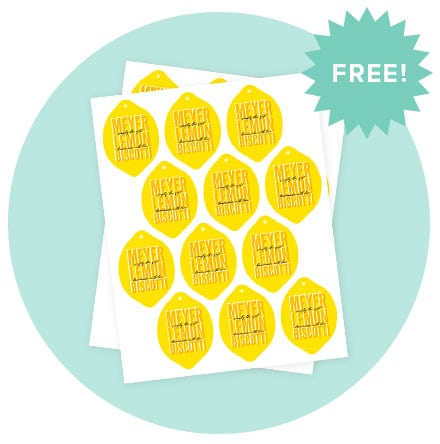 Lemon Biscotti label preview with overlay that reads "FREE".