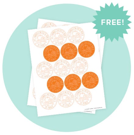 Mockup of candied orange peel label printable template.