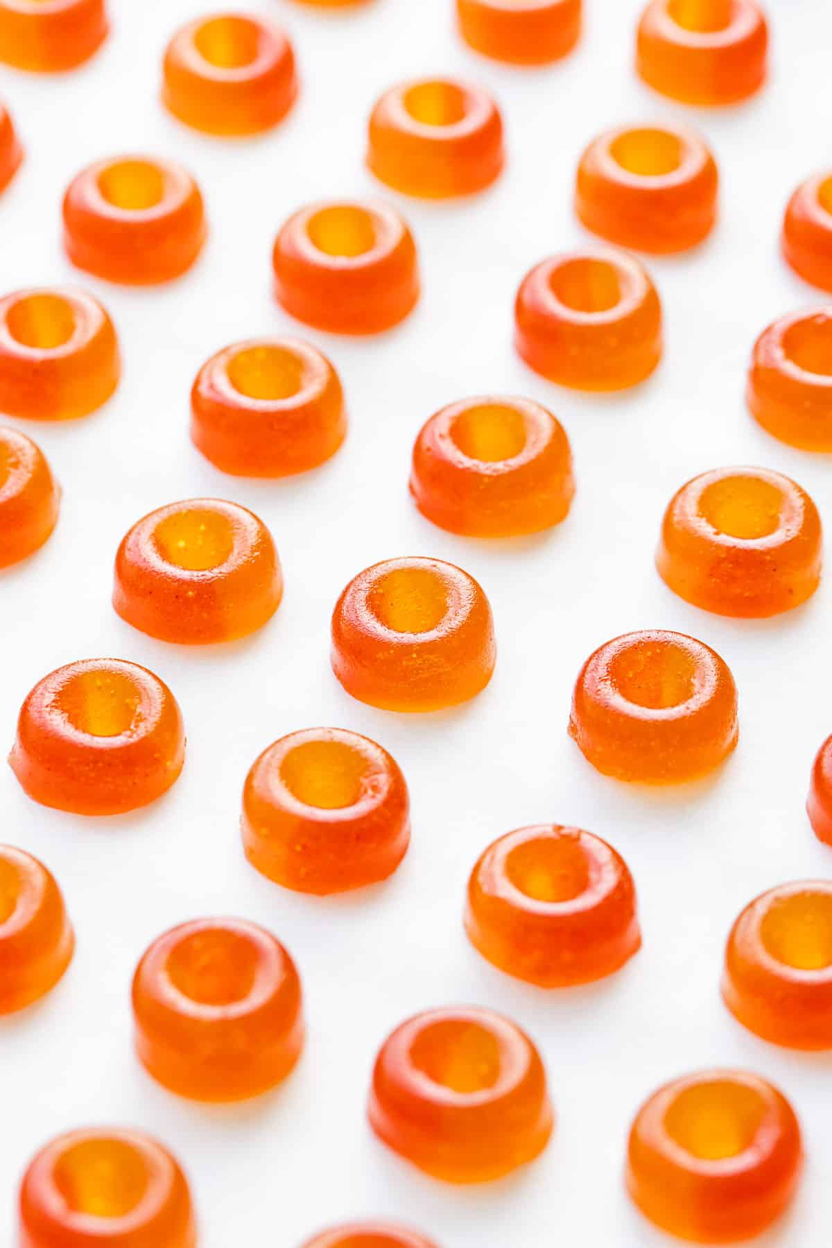 Homemade Gummy Peach Rings (made with Real Fruit and Gelatin)