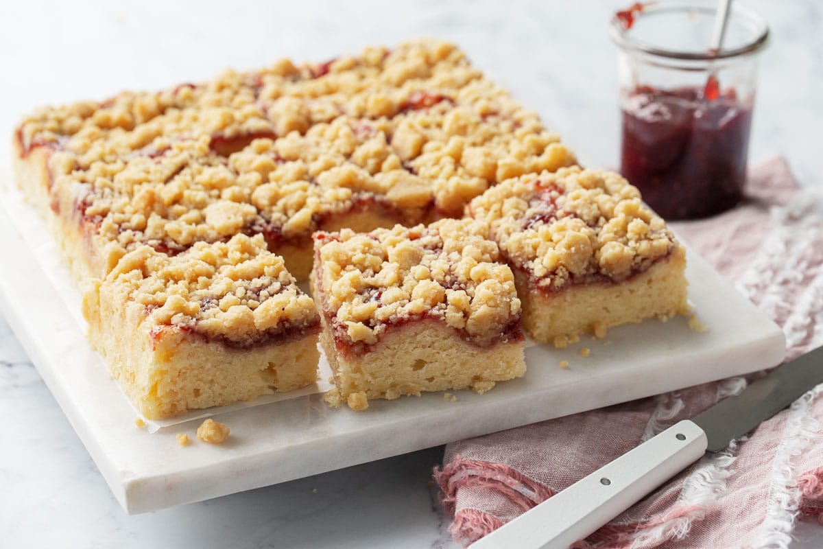 Jammy Sour Cream Crumb Cake