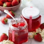 Strawberry Elderflower Jelly (with Strawberry Rose variation)